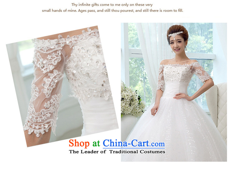 7 Color 7 tone Korean Word 2015 new shoulder water drilling in Princess lace cuff to align the wedding dress H026 White XXL to align the picture, prices, brand platters! The elections are supplied in the national character of distribution, so action, buy now enjoy more preferential! As soon as possible.