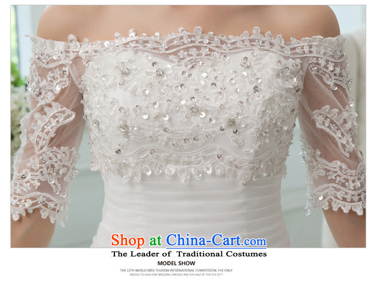 7 Color 7 tone Korean Word 2015 new shoulder water drilling in Princess lace cuff to align the wedding dress H026 White XXL to align the picture, prices, brand platters! The elections are supplied in the national character of distribution, so action, buy now enjoy more preferential! As soon as possible.