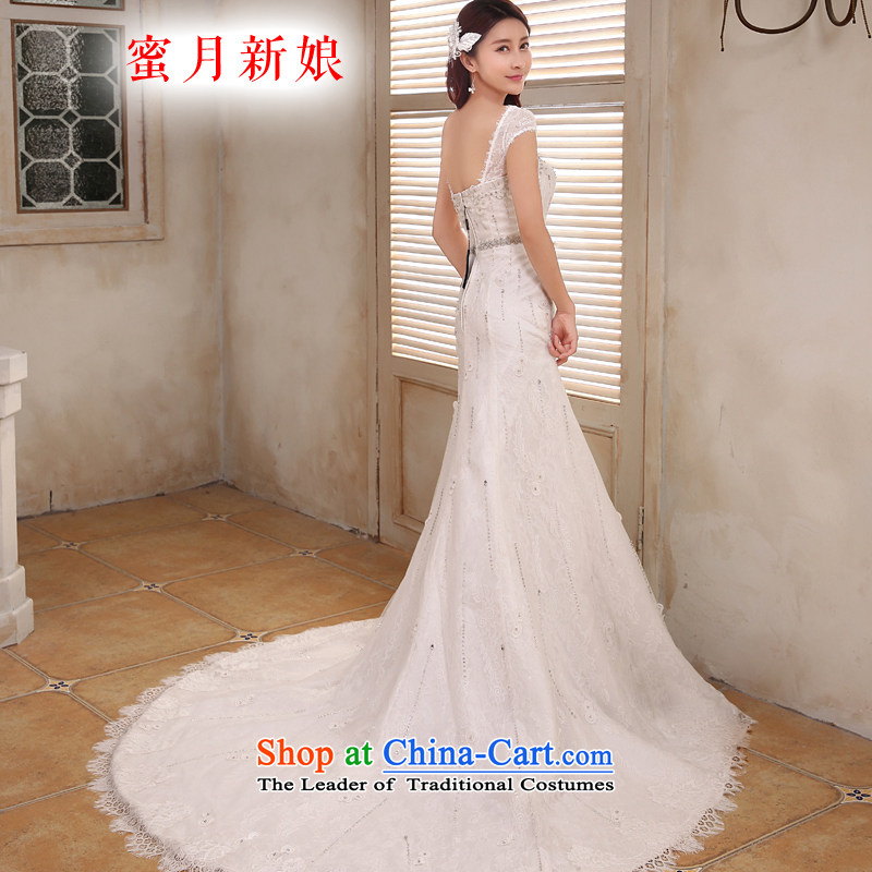 Honeymoon bride 2015 new products wedding dresses Korean Phoenix embroidery foutune crowsfoot wedding tail wedding White M honeymoon bride shopping on the Internet has been pressed.