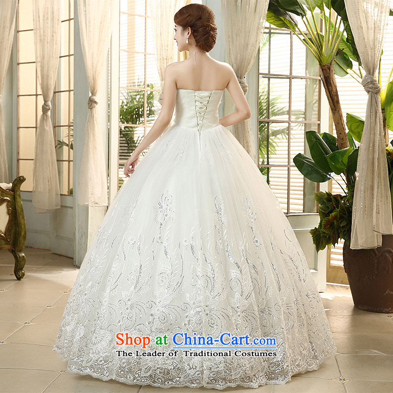 The new HIV wedding diamond heart-shaped anointed chest lace on chip petticoats straps marriages to align the wedding Korean H-46 Sau San  Miele HIV M white , , , shopping on the Internet