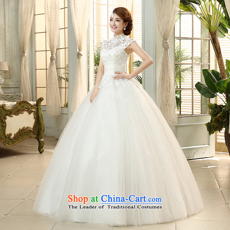 The HIV 2015 Spring/Summer Wedding dress a field shoulder flowers lace retro collar straps Korean to align the princess Sau San H-45 yarn  , L, HIV Miele White , , , shopping on the Internet
