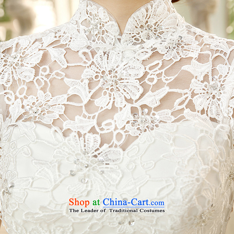 The HIV 2015 Spring/Summer Wedding dress a field shoulder flowers lace retro collar straps Korean to align the princess Sau San H-45 yarn  , L, HIV Miele White , , , shopping on the Internet