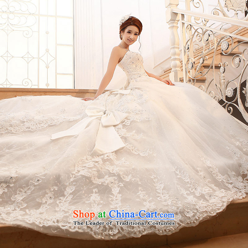 Love of the life of the new 2015 diamond sweet straps and chest Korean Princess twine bow knot tail wedding female m White S love of the overcharged shopping on the Internet has been pressed.