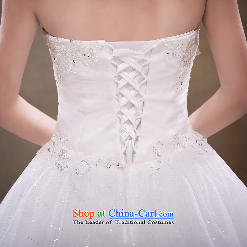 Love of the overcharged wedding dresses 2015 new alignment with Chest Korean elegant wedding dresses and stylish lace of European root yarn bon bon skirt White M love of the overcharged shopping on the Internet has been pressed.
