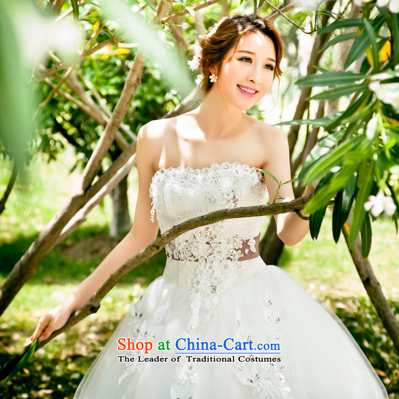 Love of the brainstorming session in spring and summer 2015 women white bride to align the new Korean chest wiped retro wedding dresses and stylish lace white, the concept of special tailor-made love of the overcharged shopping on the Internet has been pr