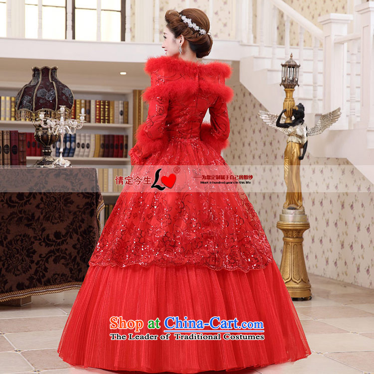 Love of the overcharged wedding dresses 2015 winter clothing new Korean long-sleeved red slotted shoulder for thick winter of gross cotton red L picture, prices, brand platters! The elections are supplied in the national character of distribution, so action, buy now enjoy more preferential! As soon as possible.