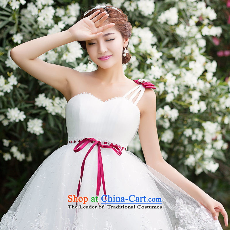 Love of the overcharged bride short, Bridal Suite 2015 new bridesmaid dress shoulder Toastmaster of dress short skirt lace Korean Foutune of white XS, love of the overcharged shopping on the Internet has been pressed.