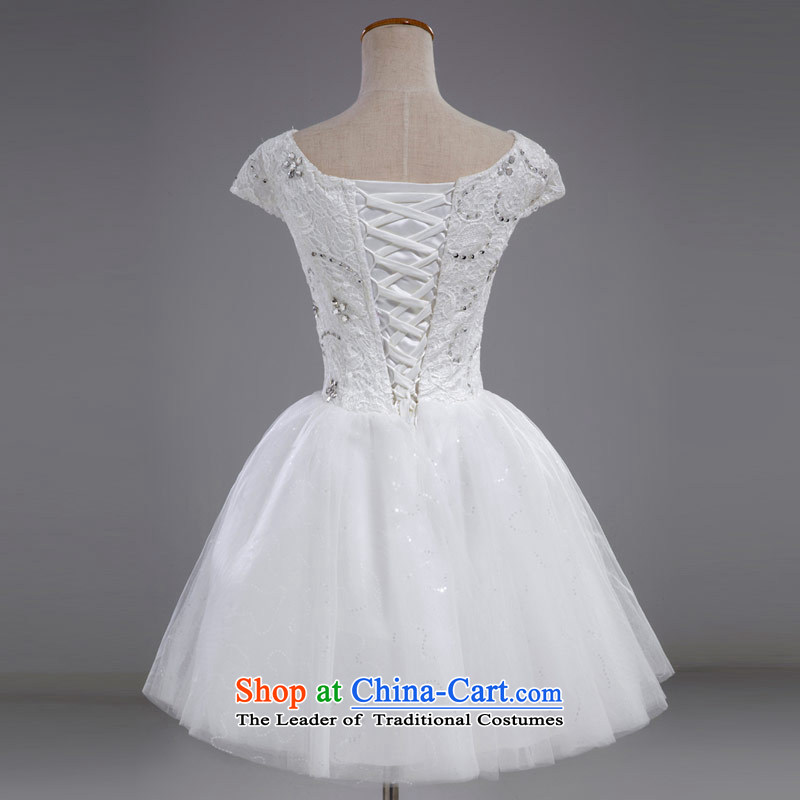 Love of the overcharged 2015 spring, summer, autumn and the new short word wedding dresses shoulder bride evening dresses bridesmaid services small white lace Foutune of white- XS, love of the overcharged shopping on the Internet has been pressed.