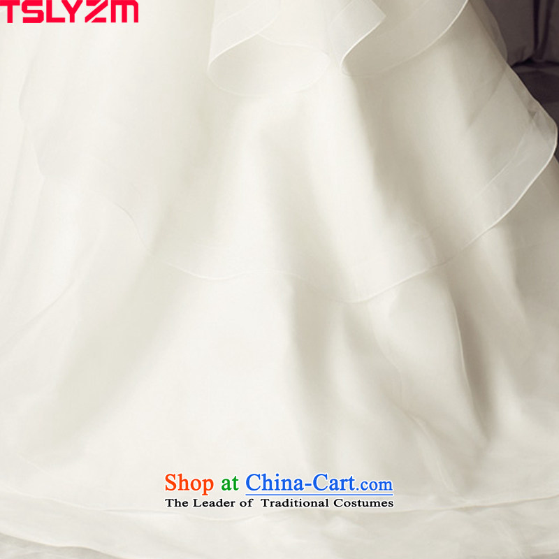 The new 2015 autumn and winter western anointed chest small trailing wedding dresses bridal lace retro straps water drilling large thin graphics custom European root of pregnant women white xl,tslyzm,,, shopping on the Internet