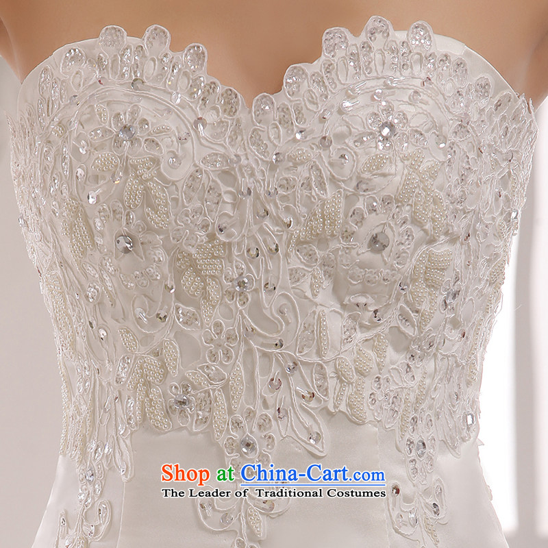 Embroidered Bride Korean top wedding, sweet Princess Mary Magdalene chest to wedding embroidery upscale wedding white L code 2 feet 1 Suzhou shipment, waist embroidered bride shopping on the Internet has been pressed.