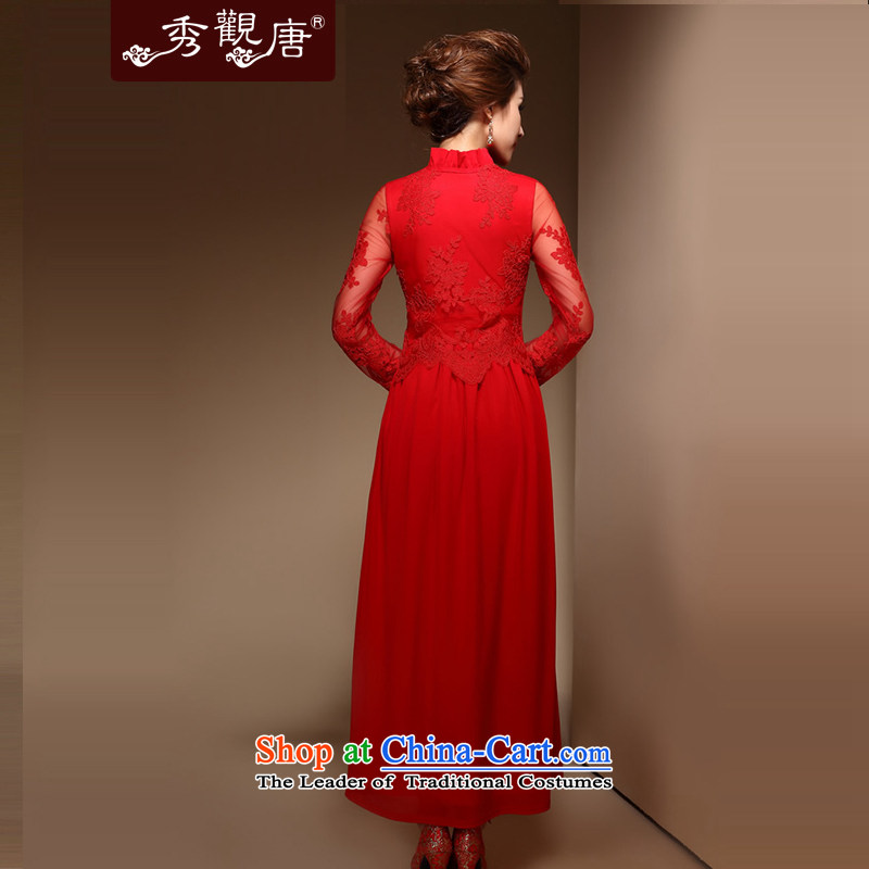 [Sau Kwun Tong] Hei about 2015 bride qipao gown spring new red long marriage back door onto FX3904 bows red S, Sau Kwun Tong shopping on the Internet has been pressed.