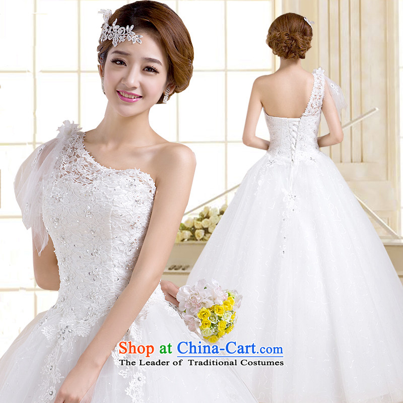 2014 new wedding dresses Korean to align the shoulder strap white wedding fashion retro bride wedding customers to do not returning the size to love, so Pang , , , shopping on the Internet