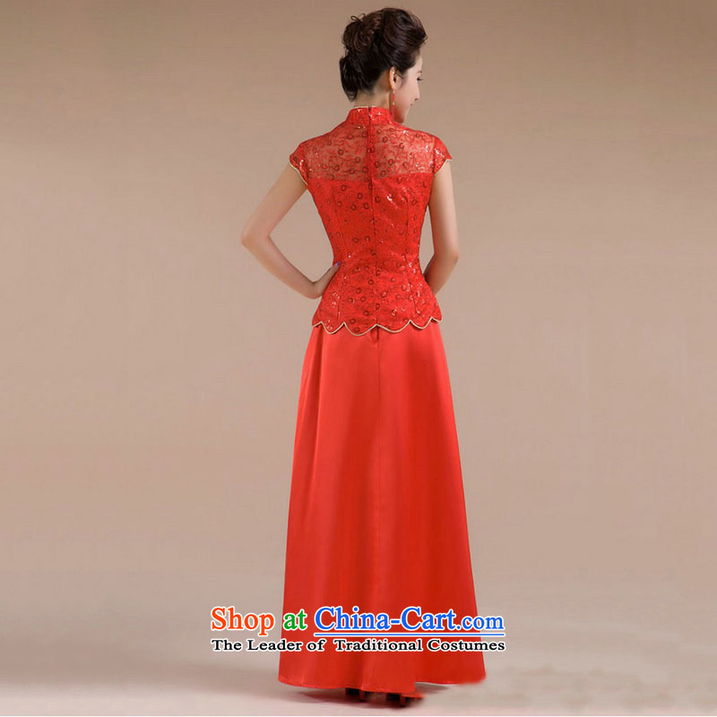 There is also a grand new optimized short-sleeved pins with the embroidered trim wavy swing dress with dress XS7138 red colored silk is optimized XXL, shopping on the Internet has been pressed.