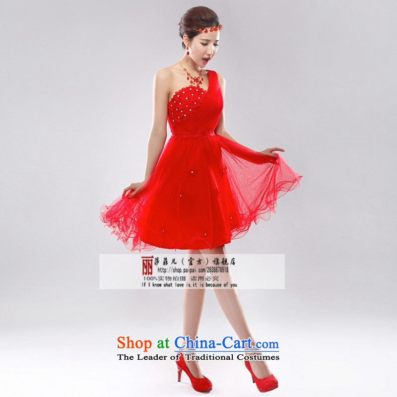 Love So Peng shoulder the new 2014 bride wedding dress Korean version thin red bride small dress bows Dress Short) package, Love Returning XL so AIRANPENG Peng () , , , shopping on the Internet