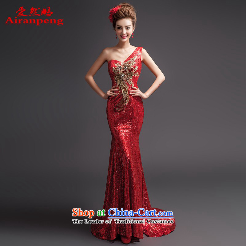Love So Peng shoulder lace on-chip crowsfoot evening dresses new marriages bows service long crowsfoot Sau San will return package, green XL love so Peng (AIRANPENG) , , , shopping on the Internet