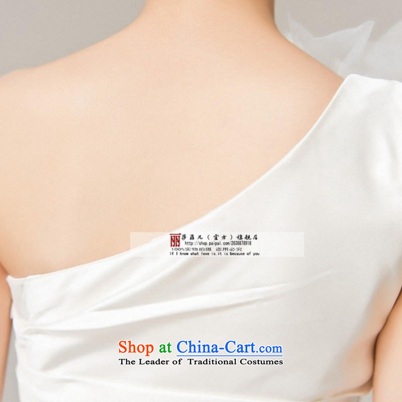 Love So Peng Liu Shih poem Beveled Shoulder dress white flowers of the Korean version of marriage bridesmaid bows performances to host evening dresses need to skirt XXL not returning, love so AIRANPENG Peng () , , , shopping on the Internet
