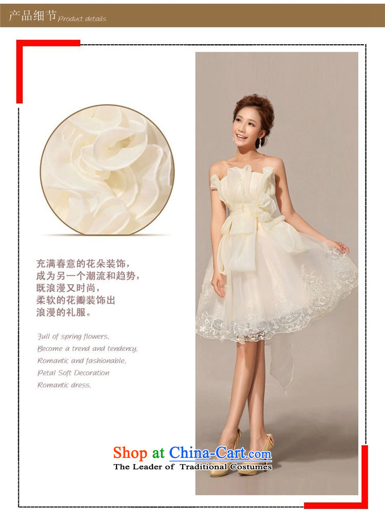 Shez&live women bride bridesmaid wedding dress bows services evening dress Korean short, wedding celebration banquet moderator bon bon champagne color XL Photo, prices, brand platters! The elections are supplied in the national character of distribution, so action, buy now enjoy more preferential! As soon as possible.