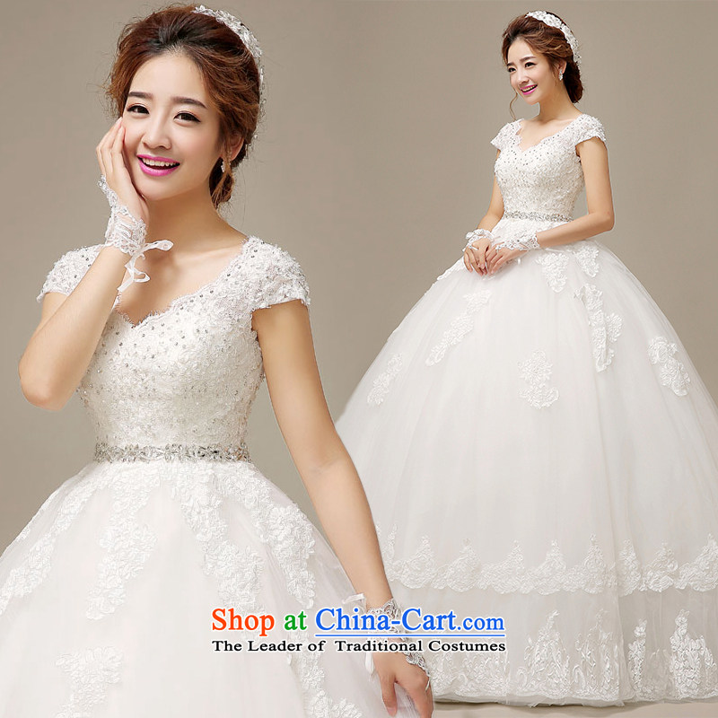 Hiv Miele wedding dresses 2015 new Korean brides wedding lace flowers shoulders a shoulder straps to align graphics Sau San H-52 thin white S, HIV Miele shopping on the Internet has been pressed.