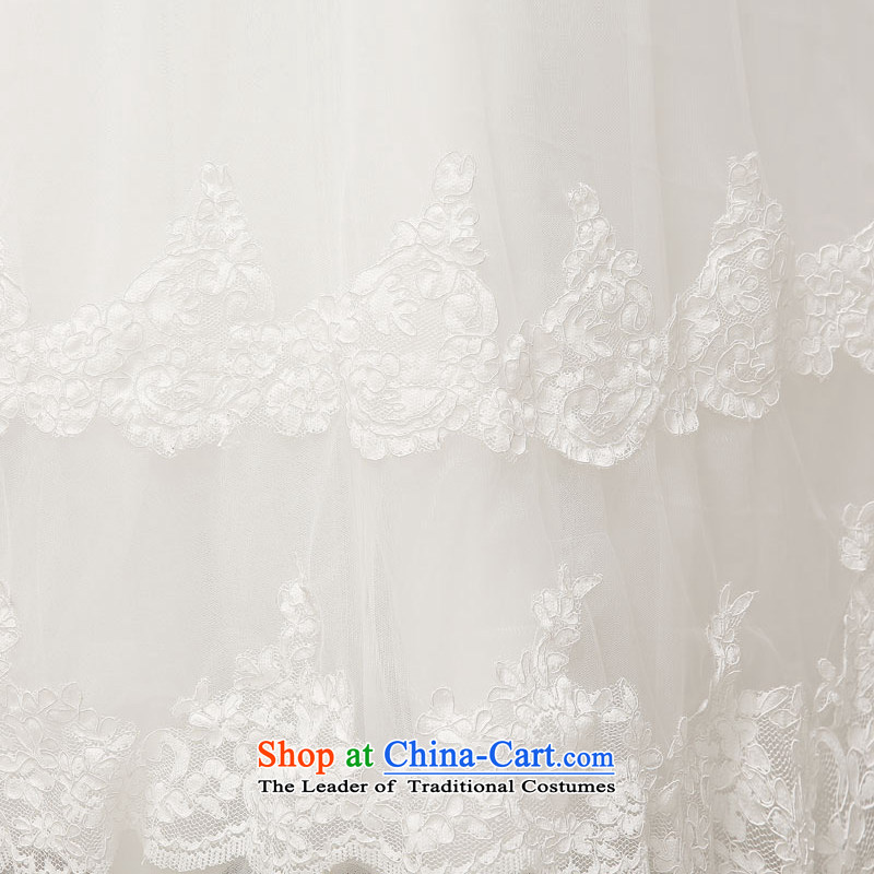 Hiv Miele wedding dresses 2015 new Korean brides wedding lace flowers shoulders a shoulder straps to align graphics Sau San H-52 thin white S, HIV Miele shopping on the Internet has been pressed.