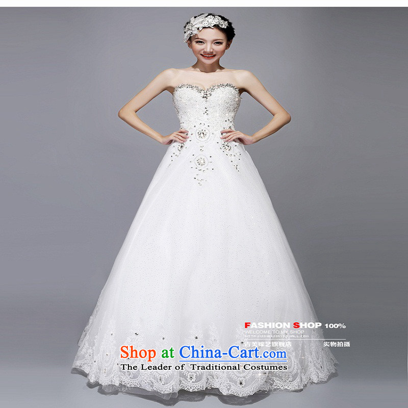 Wedding dress Kyrgyz-american married arts new 2015 Princess Korean anointed chest to align drill HS7535 water wedding white XXXL, Kyrgyz-american married arts , , , shopping on the Internet