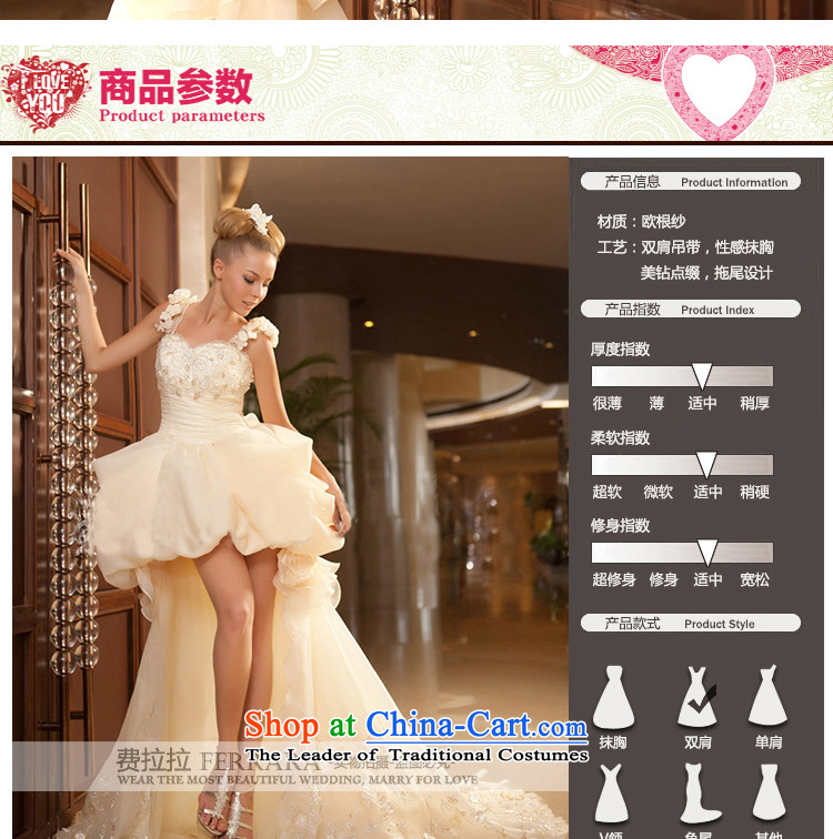 Ferrara  2015 new western front stub after flowers wedding dresses spring short tails long after the girl champagne color L Suzhou shipment picture, prices, brand platters! The elections are supplied in the national character of distribution, so action, buy now enjoy more preferential! As soon as possible.