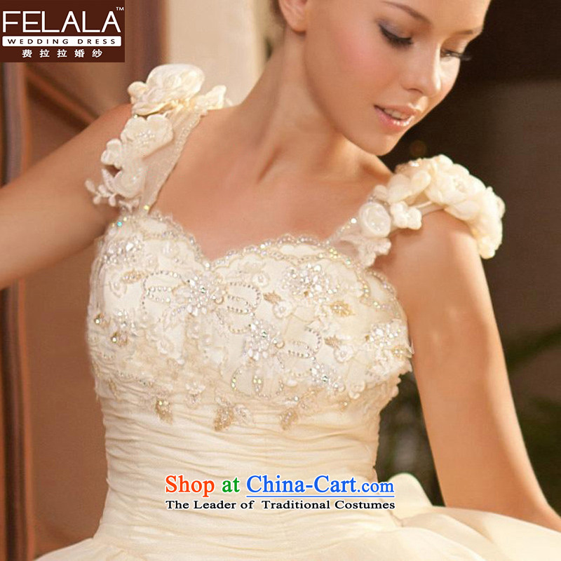 Ferrara  2015 new western front stub after flowers wedding dresses spring short tails long after the girl champagne color L Suzhou shipment of Ferrara wedding (FELALA) , , , shopping on the Internet