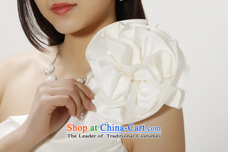 Shez&live Women 2014 marriages shoulder Dress Short) bridesmaid bows small dress Beveled Shoulder flowers evening dresses White + Blue L picture, prices, brand platters! The elections are supplied in the national character of distribution, so action, buy now enjoy more preferential! As soon as possible.