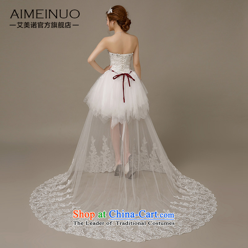 Hiv Miele wedding dresses 2015 Spring/Summer Korean anointed chest lace tabs on short of bride wedding strap style small H-62 trailing white L, HIV Miele shopping on the Internet has been pressed.