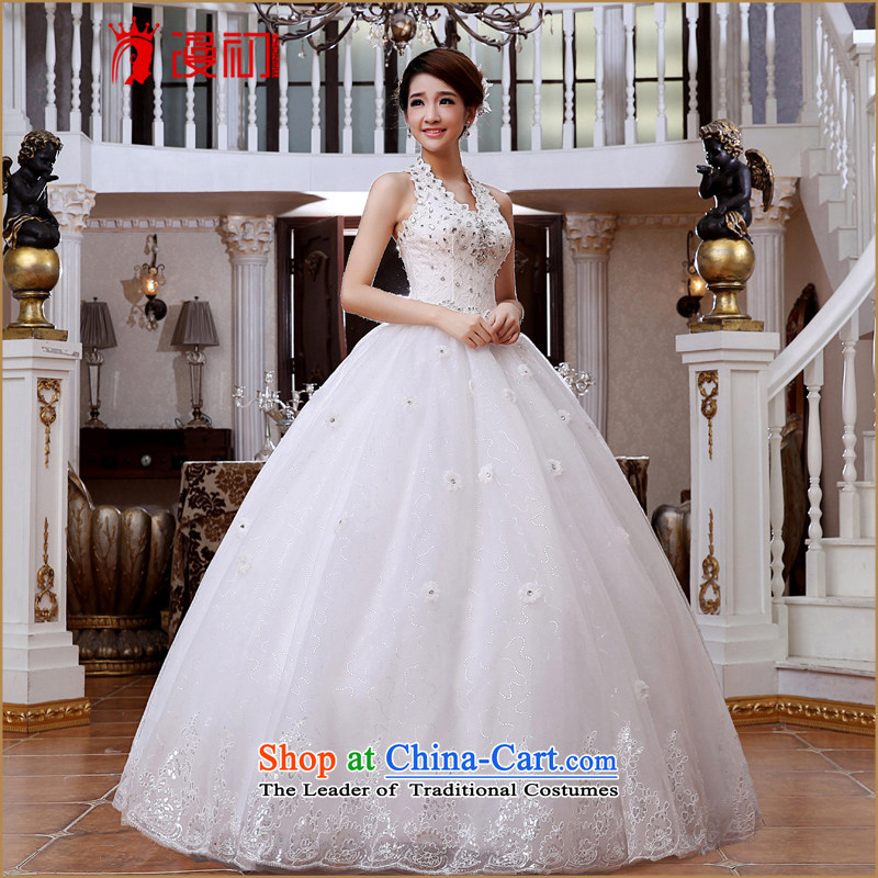 The beginning of the flood-history wedding dresses new 2015 diamond jewelry flowers to align the strap wedding v-neck Bride With White wedding , L, Early Man , , , shopping on the Internet
