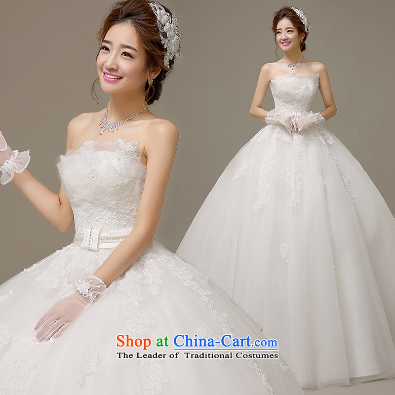 Wedding dress 2015 Spring/Summer Korean brides wedding lace spend grasp the folds and chest straps to align yarn H-56 Sau San white S, HIV Miele shopping on the Internet has been pressed.