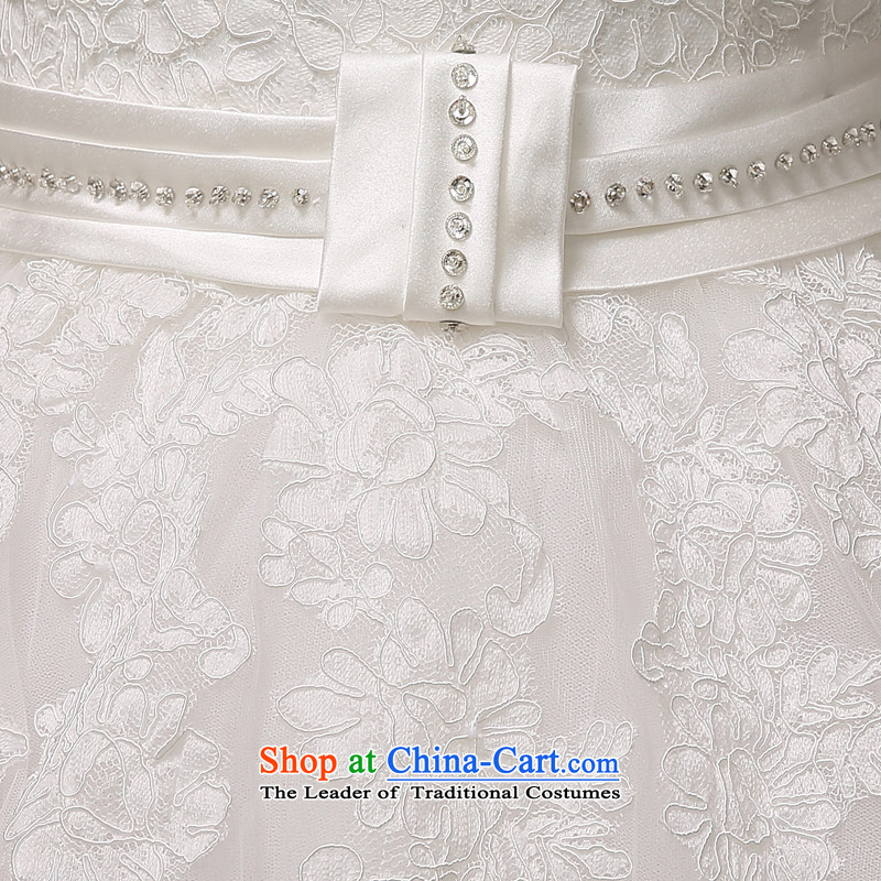 Wedding dress 2015 Spring/Summer Korean brides wedding lace spend grasp the folds and chest straps to align yarn H-56 Sau San white S, HIV Miele shopping on the Internet has been pressed.