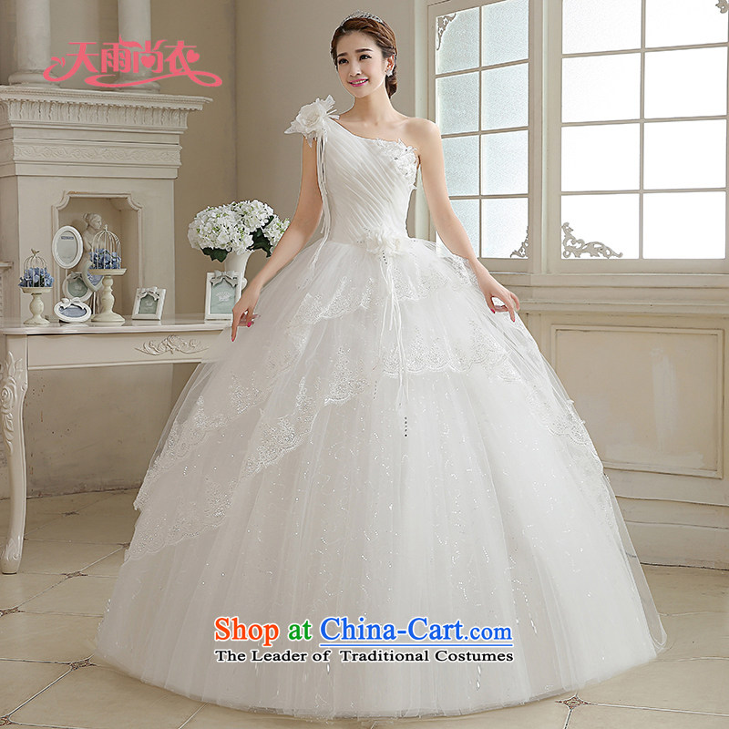 Rain-sang Yi marriages 2015 new wedding dresses Korean sweet to align the princess shoulder straps HS924 FLOWER WHITE tailored, rain-sang Yi shopping on the Internet has been pressed.