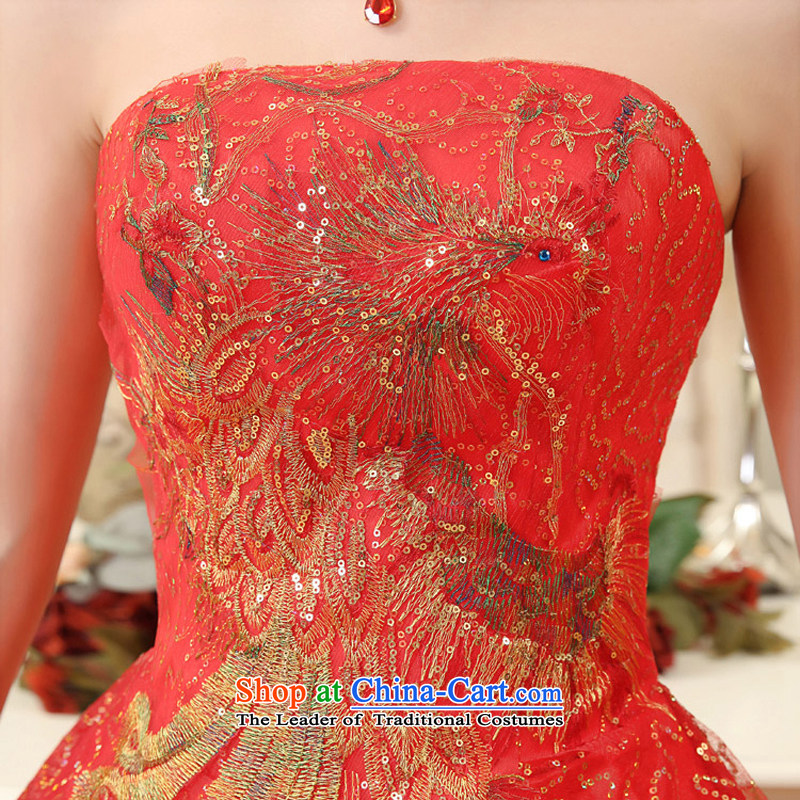 Rain-sang yi new bride wedding dresses wedding dresses marriage under the auspices of large red wedding HS825 red tailored, rain-sang Yi shopping on the Internet has been pressed.
