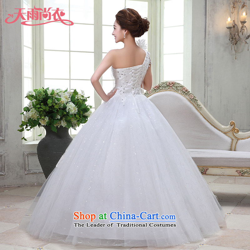 Rain-sang yi bride Wedding 2015 new marriage yarn Korean brides shoulder straps princess flowers water drilling to align HS928 lace white tailored, rain-sang Yi shopping on the Internet has been pressed.