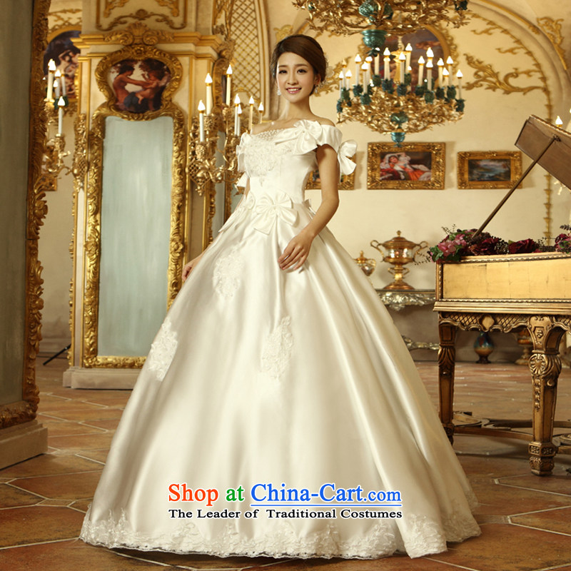 Rain-sang Yi marriages 2015 new dresses and stylish pearl lace shoulder straps bride wedding HS923 white tailored, rain-sang Yi shopping on the Internet has been pressed.
