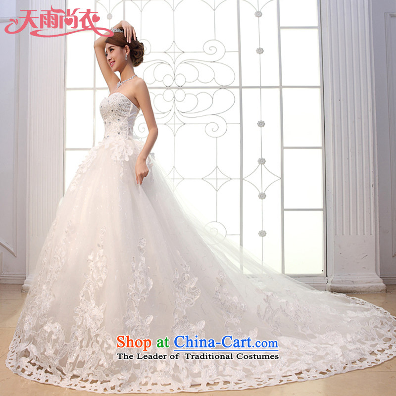 Rain-sang yi 2015 new bride with Korean style wedding dresses and chest Deluxe Big tail HS929 white tailored, rain-sang Yi shopping on the Internet has been pressed.