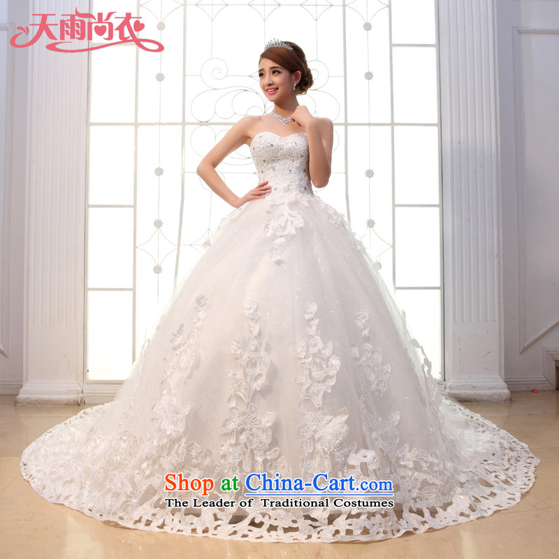 Rain-sang yi 2015 new bride with Korean style wedding dresses and chest Deluxe Big tail HS929 white tailored, rain-sang Yi shopping on the Internet has been pressed.