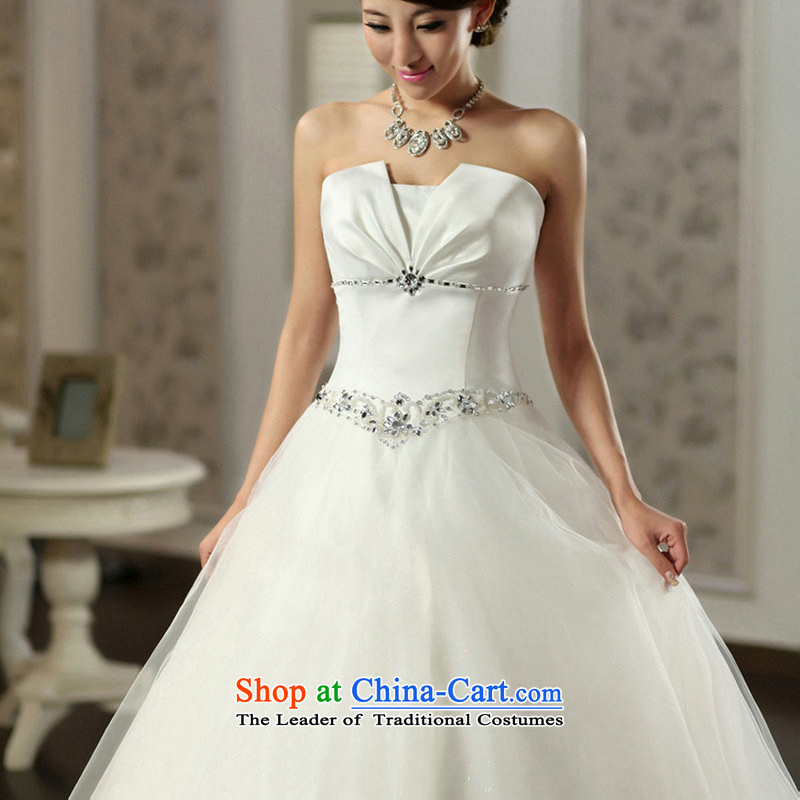 Optimize Hong-wiping the chest princess skirt water Drill Simple Princess wedding satin bon bon skirt video thin bride wedding JS8121 m White L, Optimize Hong shopping on the Internet has been pressed.