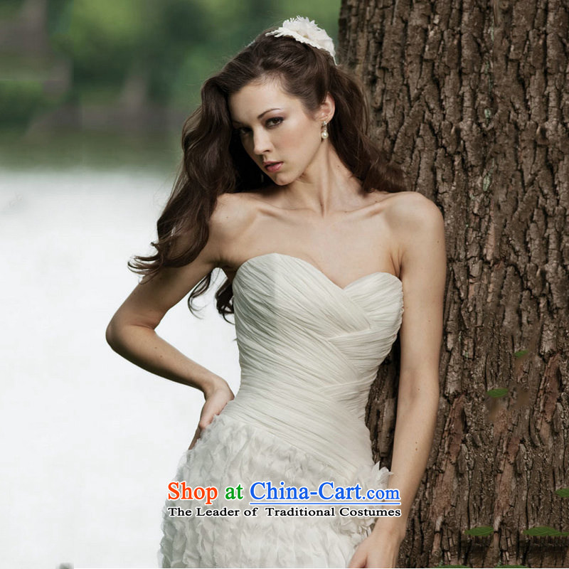 Optimize video sexy anointed chest Foutune of Deluxe Big trailing white wedding Korean parquet wedding dresses JS8123 Pearl White S, Optimize Hong shopping on the Internet has been pressed.