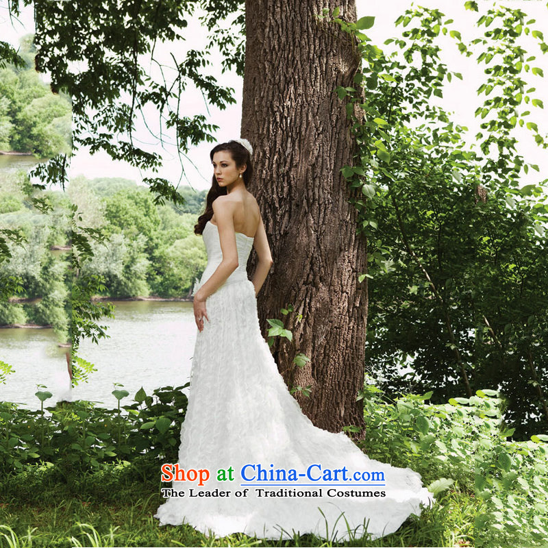 Optimize video sexy anointed chest Foutune of Deluxe Big trailing white wedding Korean parquet wedding dresses JS8123 Pearl White S, Optimize Hong shopping on the Internet has been pressed.