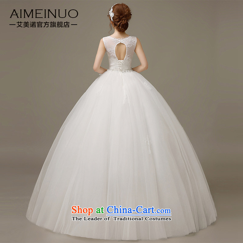 Wedding dress 2015 Spring/Summer Tulle lace shoulders a field with Korean shoulder chest straps to align the Sau San yarn H-57 White M HIV Miele shopping on the Internet has been pressed.