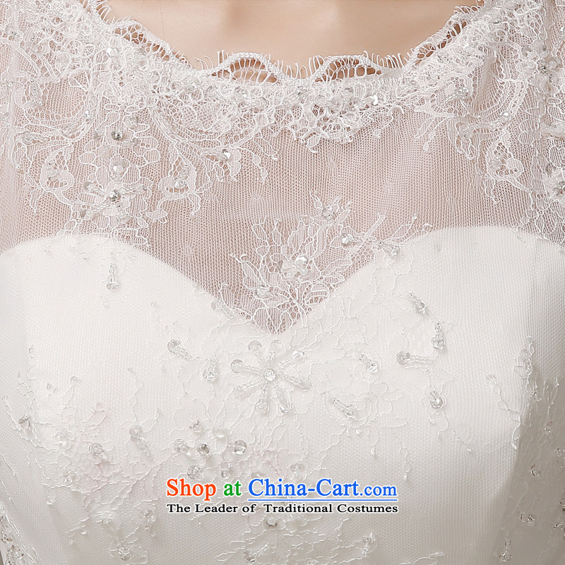 Wedding dress 2015 Spring/Summer Tulle lace shoulders a field with Korean shoulder chest straps to align the Sau San yarn H-57 White M HIV Miele shopping on the Internet has been pressed.