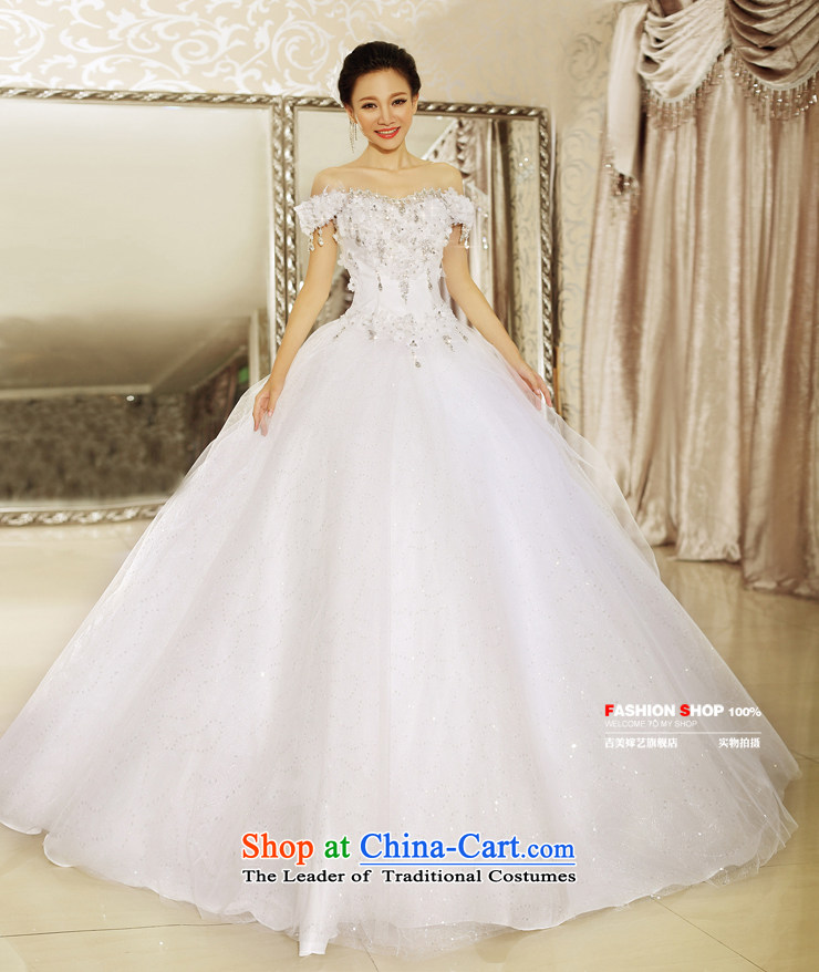Wedding dress Kyrgyz-american married arts new flowers on the 2015 drill sweet your shoulders with the word tail HT7606 wedding ivory trailing M picture, prices, brand platters! The elections are supplied in the national character of distribution, so action, buy now enjoy more preferential! As soon as possible.