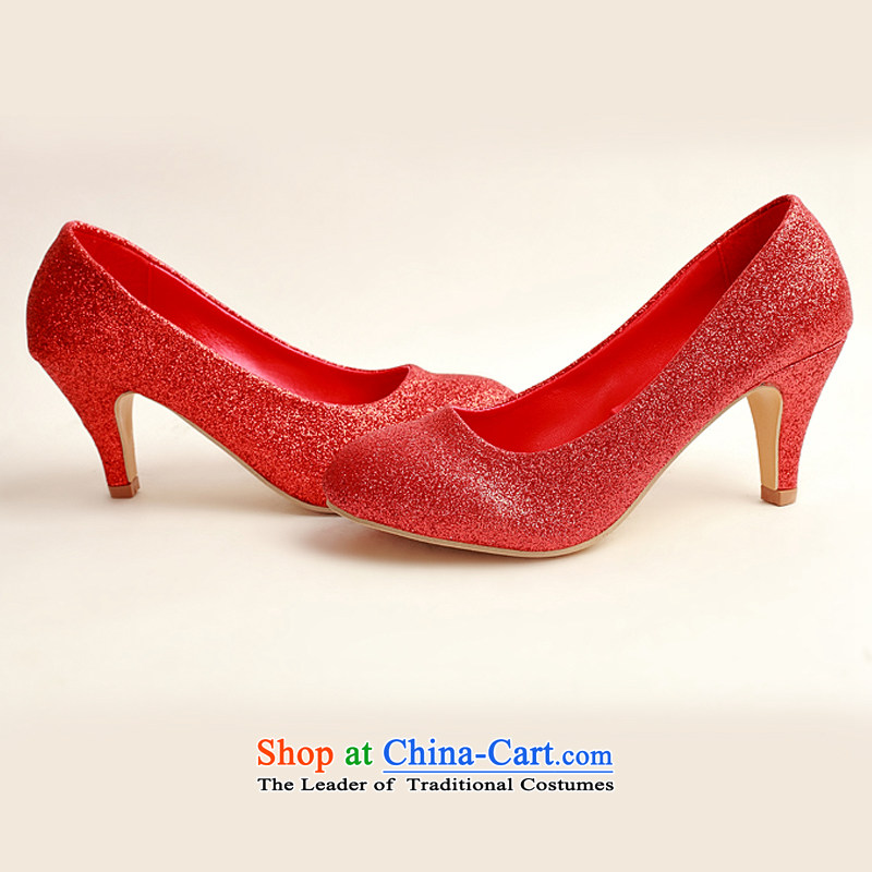 The latte macchiato qi marriage shoes wedding dress shoes shoes bride shoes marriage the the high-heel shoes banquet shoes red shoes stage performances shoes (35, flower angel DUOQIMAN) , , , shopping on the Internet