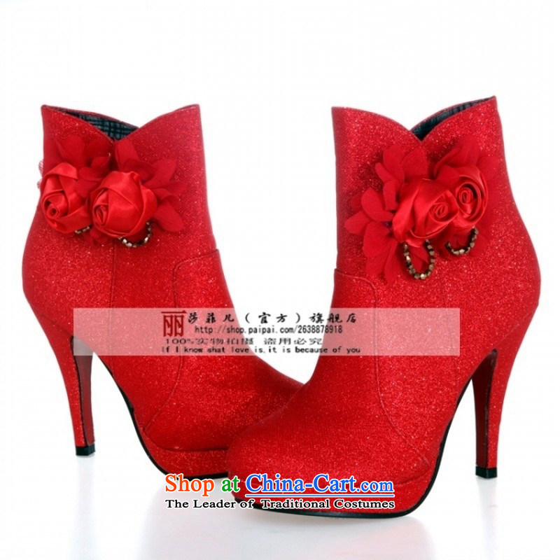 The 2014 Winter New round head short barrel marriage wears banquet red boots bride marriage shoes wedding dresses bootie red 37, love so Peng (AIRANPENG) , , , shopping on the Internet