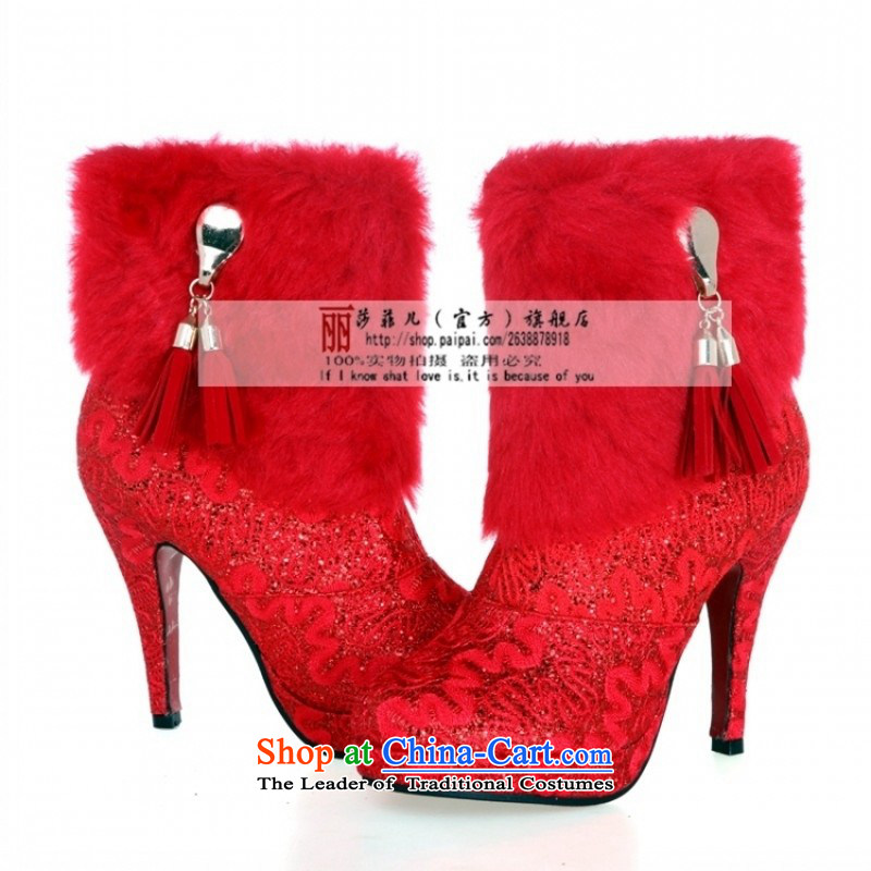 The bride warm winter boots wedding dresses qipao dedicated boots ultra warm red winter) of Korean football boot Red 35 Oi Yin Peng (AIRANPENG) , , , shopping on the Internet