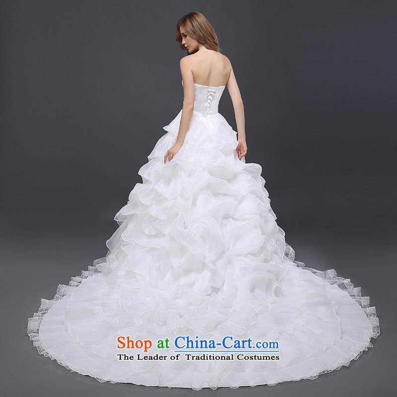 Rain-sang Yi marriages 2015 new larger princess large tail straps wedding HS828 white tailored, rain-sang Yi shopping on the Internet has been pressed.