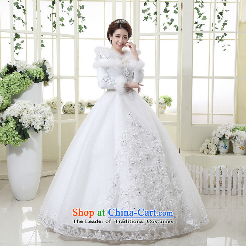 2014 new wedding dress winter marriage for long-sleeved wedding hair stylish Korean package shoulder graphics thin pregnant woman can pass through L package, Love Returning so AIRANPENG Peng () , , , shopping on the Internet