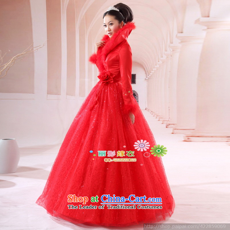 Red Winter wedding dresses new bride 2014 long evening dresses bows services to the size to 405 customers do not return, love so Peng (AIRANPENG) , , , shopping on the Internet