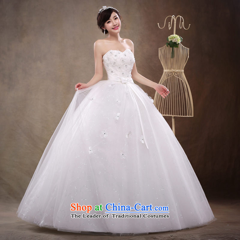 Love of the life of the new 2015 diamond ornaments with Chest Korean brides wedding dresses align to bind with wedding dress female white M love of the overcharged shopping on the Internet has been pressed.